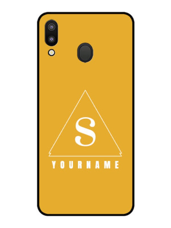 Custom Galaxy M20 Personalized Glass Phone Case - simple triangle Design