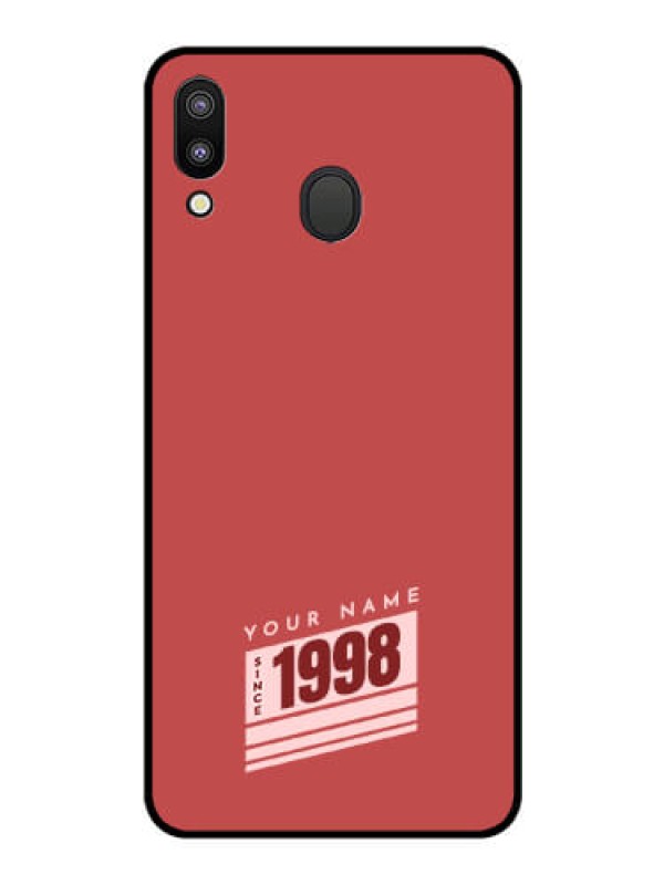 Custom Galaxy M20 Custom Glass Phone Case - Red custom year of birth Design