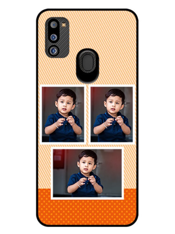 Custom Galaxy M21 2021 Edition Photo Printing on Glass Case - Bulk Photos Upload Design