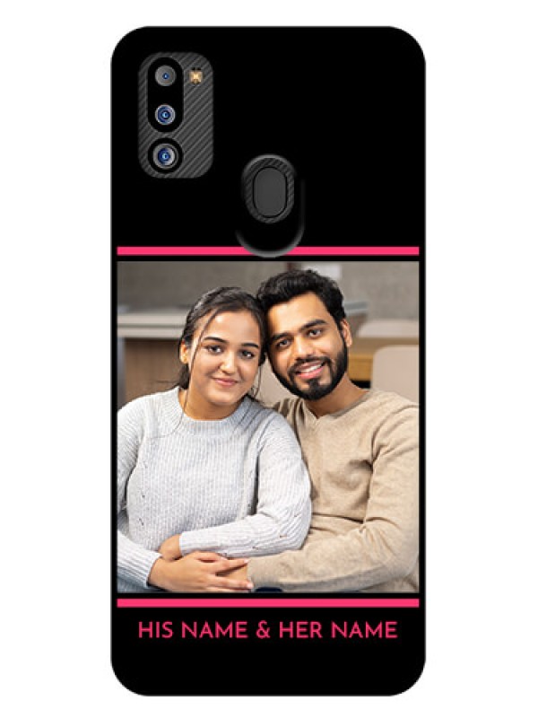 Custom Galaxy M21 2021 Edition Custom Glass Mobile Case - with Add Text Design