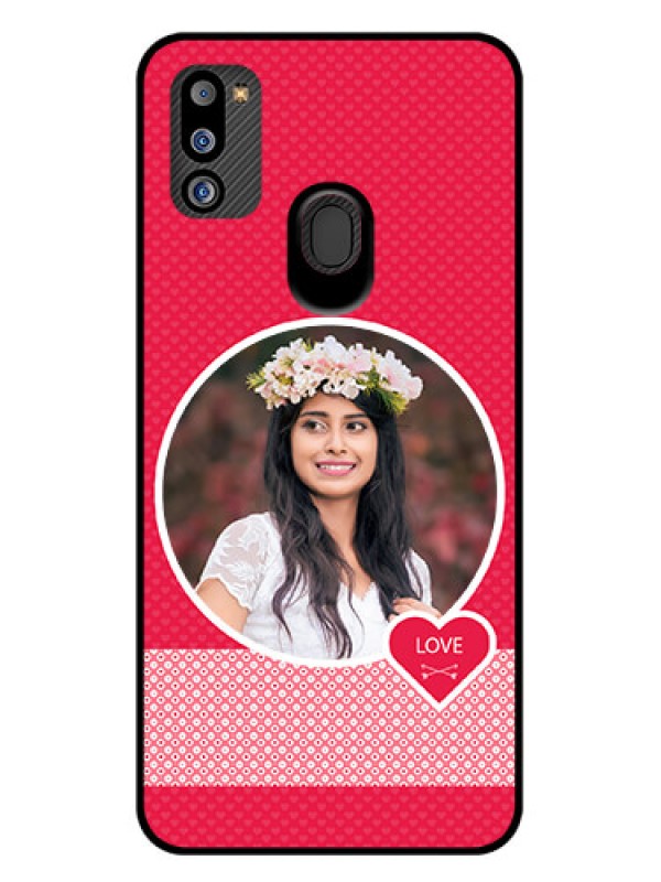 Custom Galaxy M21 2021 Edition Personalised Glass Phone Case - Pink Pattern Design