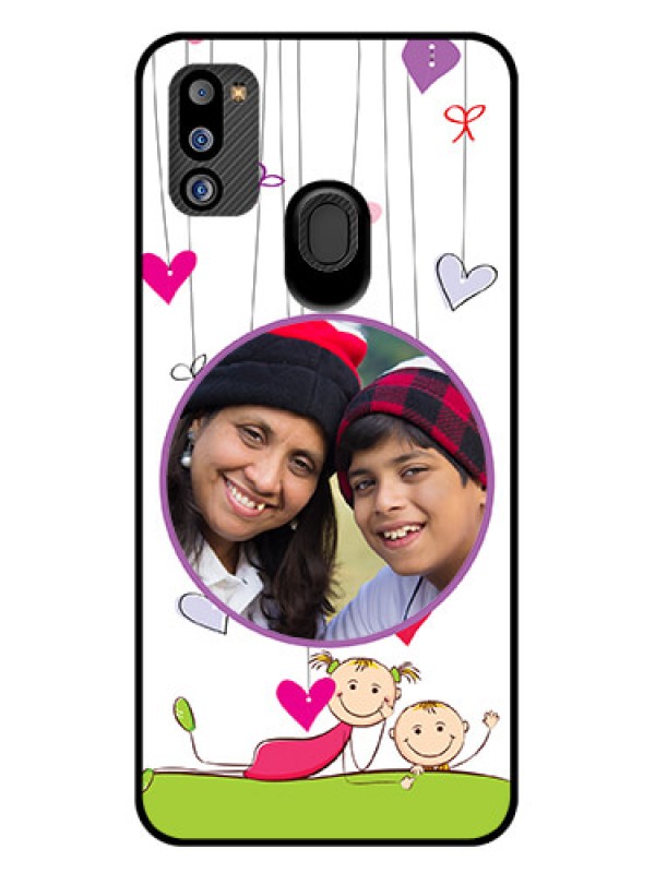 Custom Galaxy M21 2021 Edition Photo Printing on Glass Case - Cute Kids Phone Case Design