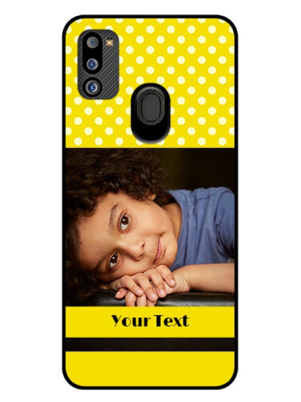 Custom Galaxy M21 2021 Edition Custom Glass Phone Case - Bright Yellow Case Design