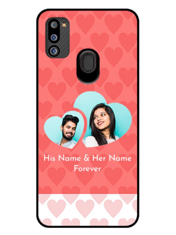 Custom Galaxy M21 2021 Edition Personalized Glass Phone Case - Couple Pic Upload Design