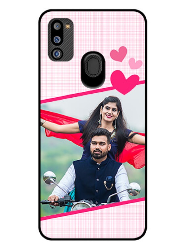 Custom Galaxy M21 2021 Edition Custom Glass Phone Case - Love Shape Heart Design