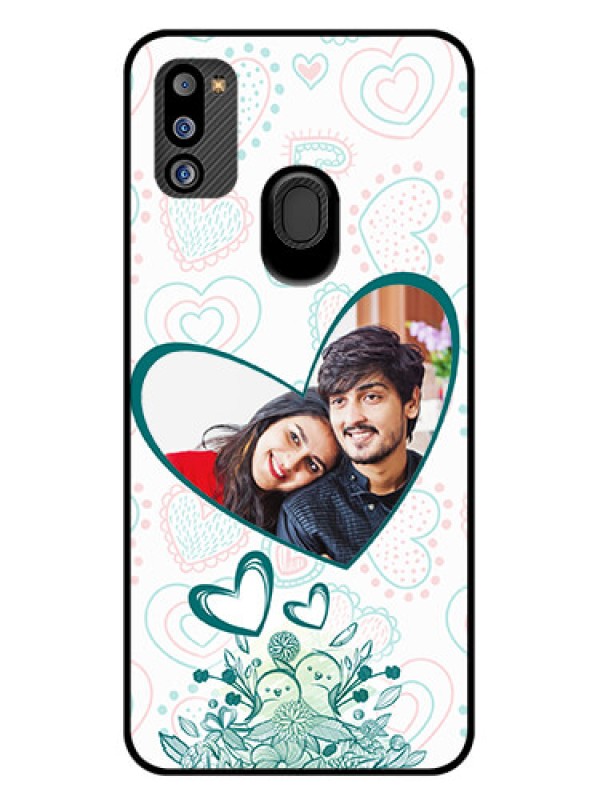 Custom Galaxy M21 2021 Edition Photo Printing on Glass Case - Premium Couple Design