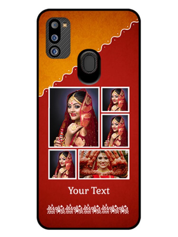 Custom Galaxy M21 2021 Edition Personalized Glass Phone Case - Wedding Pic Upload Design
