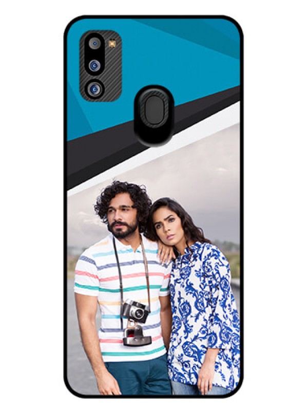 Custom Galaxy M21 2021 Edition Photo Printing on Glass Case - Simple Pattern Photo Upload Design