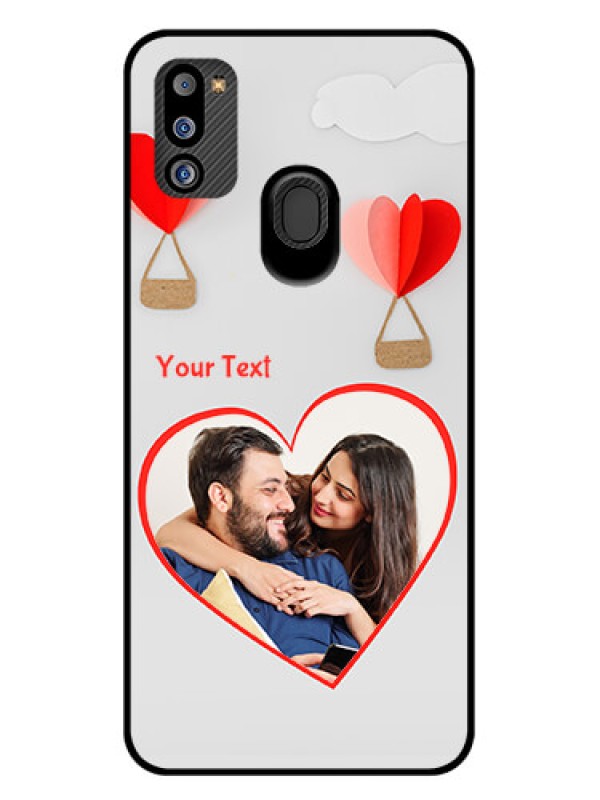 Custom Galaxy M21 2021 Edition Custom Glass Mobile Case - Parachute Love Design