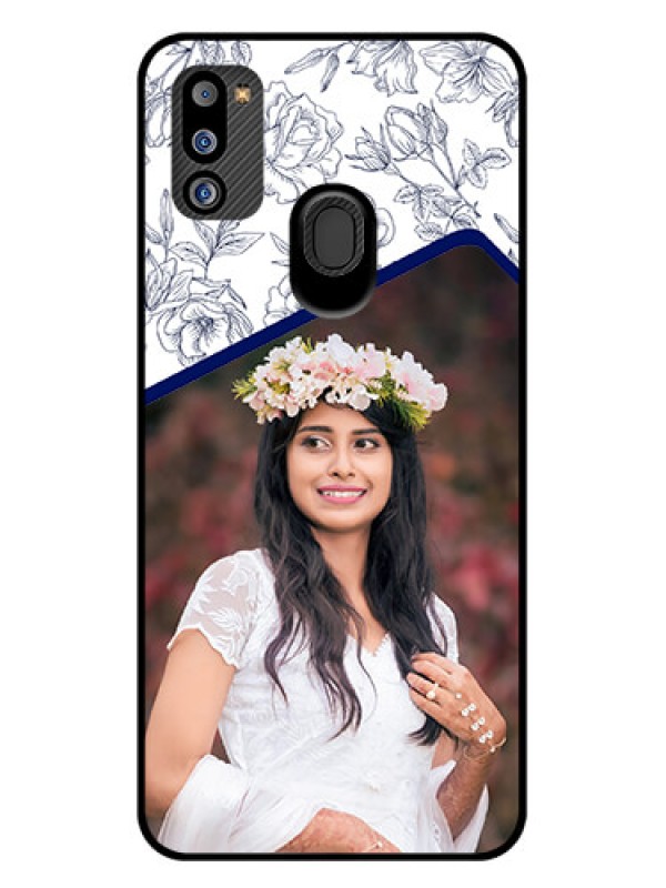 Custom Galaxy M21 2021 Edition Personalized Glass Phone Case - Premium Floral Design