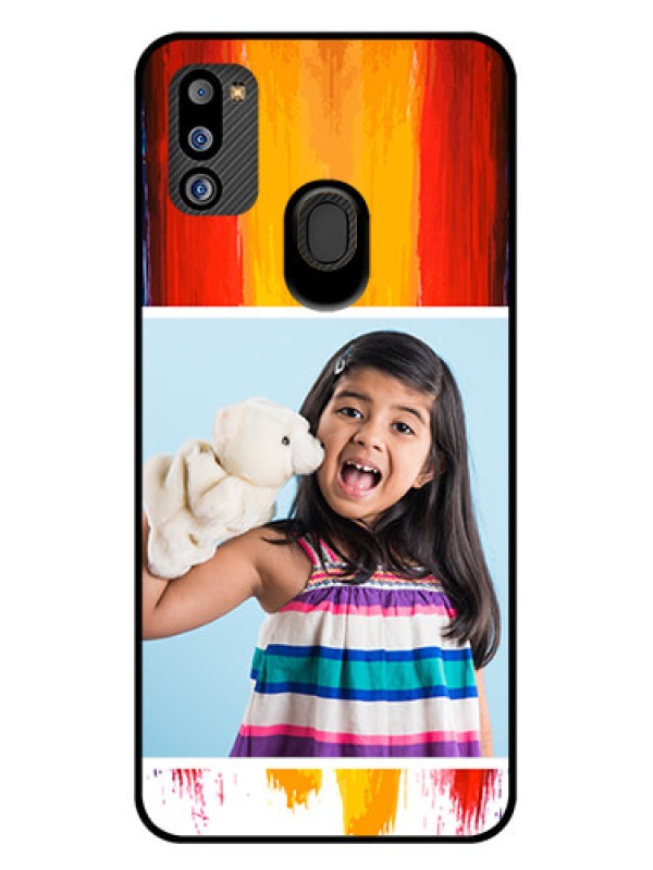 Custom Galaxy M21 2021 Edition Personalized Glass Phone Case - Multi Color Design