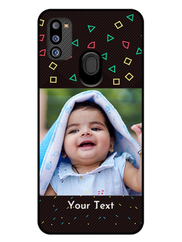 Custom Galaxy M21 2021 Edition Custom Glass Phone Case - with confetti birthday design