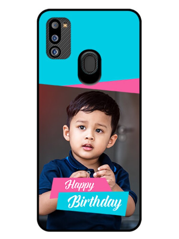 Custom Galaxy M21 2021 Edition Personalized Glass Phone Case - Image Holder with 2 Color Design