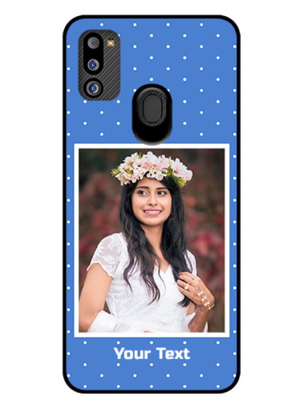 Custom Galaxy M21 2021 Edition Photo Printing on Glass Case - Polka dots design