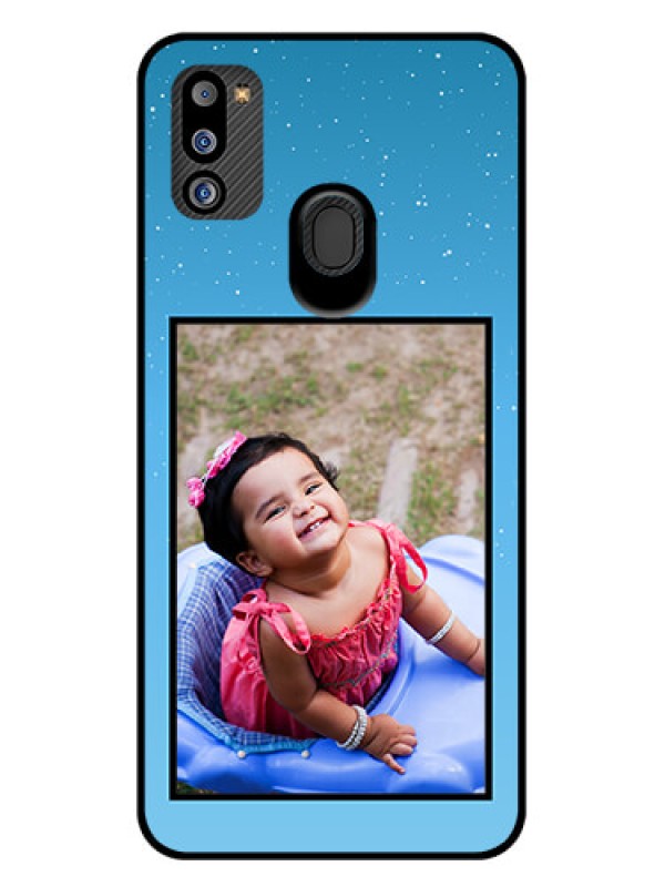 Custom Galaxy M21 2021 Edition Custom Glass Mobile Case - Wave Pattern Colorful Design