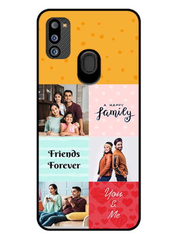 Custom Galaxy M21 2021 Edition Personalized Glass Phone Case - Images with Quotes Design