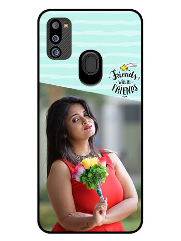 Custom Galaxy M21 2021 Edition Custom Glass Phone Case - Friends Picture Icon Design