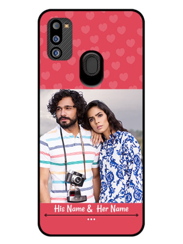 Custom Galaxy M21 2021 Edition Photo Printing on Glass Case - Simple Love Design