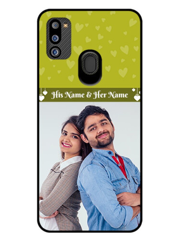 Custom Galaxy M21 2021 Edition Custom Glass Phone Case - You & Me Heart Design