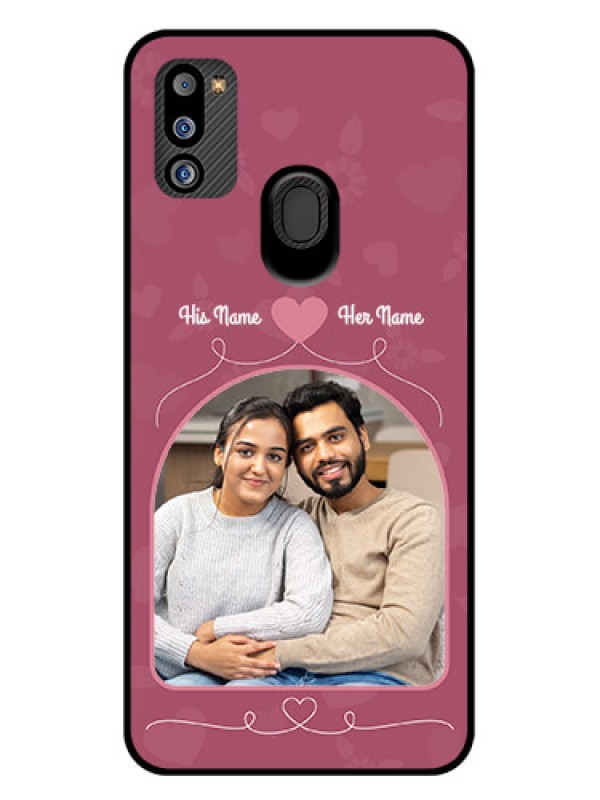 Custom Galaxy M21 2021 Edition Photo Printing on Glass Case - Love Floral Design