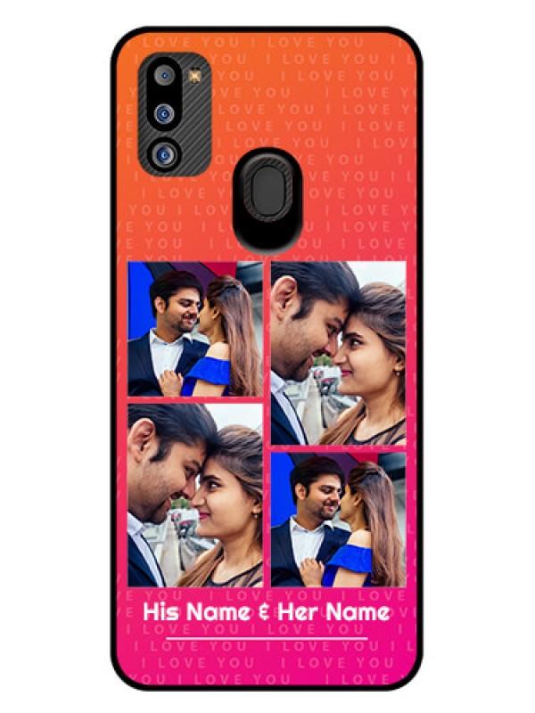 Custom Galaxy M21 2021 Edition Custom Glass Phone Case - I Love You Pink Design