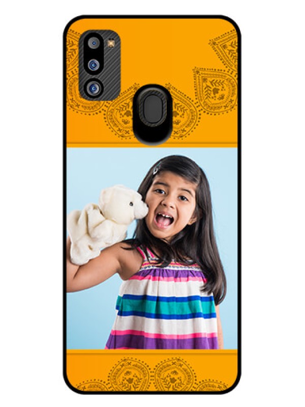 Custom Galaxy M21 2021 Edition Personalized Glass Phone Case - Photo Wedding Design 