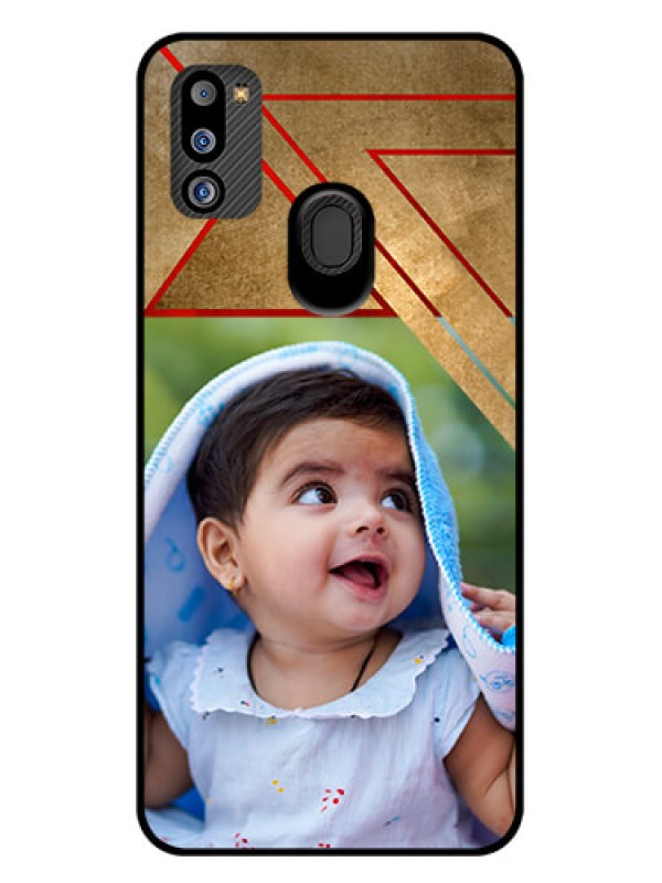 Custom Galaxy M21 2021 Edition Personalized Glass Phone Case - Gradient Abstract Texture Design