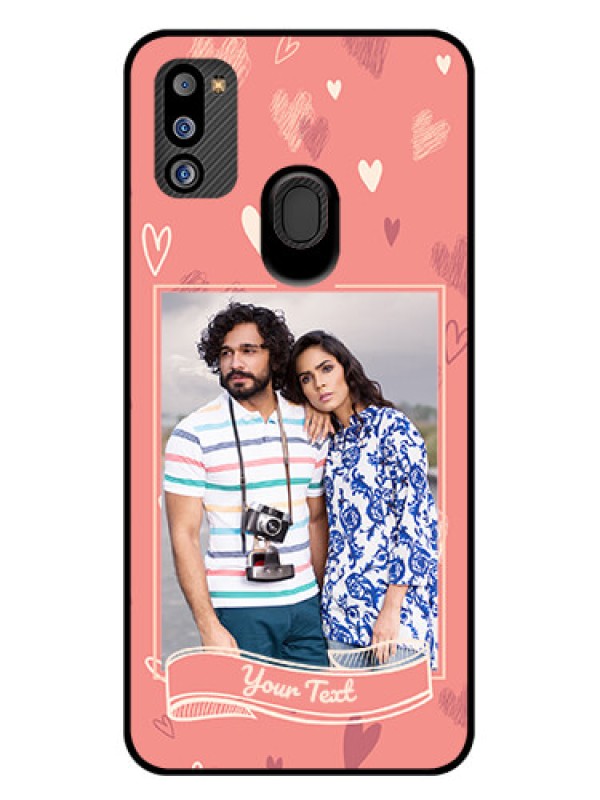 Custom Galaxy M21 2021 Edition Custom Glass Phone Case - Love doodle art Design
