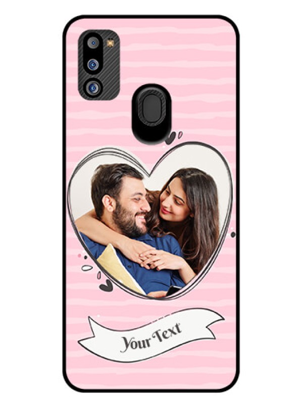 Custom Galaxy M21 2021 Edition Custom Glass Phone Case - Vintage Heart Design