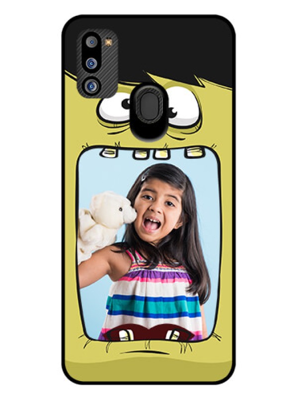 Custom Galaxy M21 2021 Edition Personalized Glass Phone Case - Cartoon monster back case Design