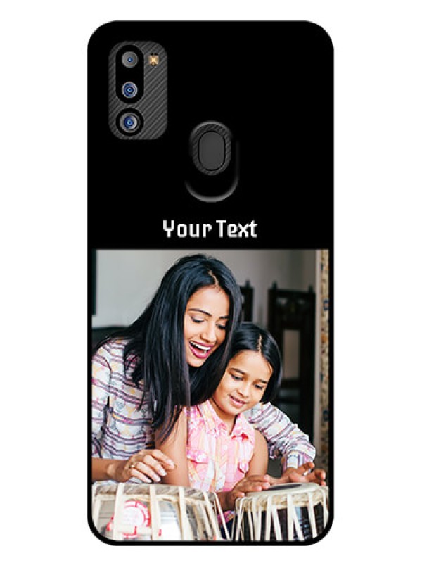 Custom Galaxy M21 2021 Edition Photo with Name on Glass Phone Case