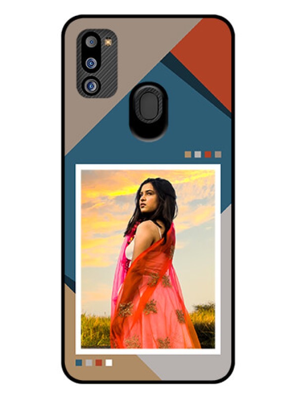 Custom Galaxy M21 2021 Personalized Glass Phone Case - Retro color pallet Design