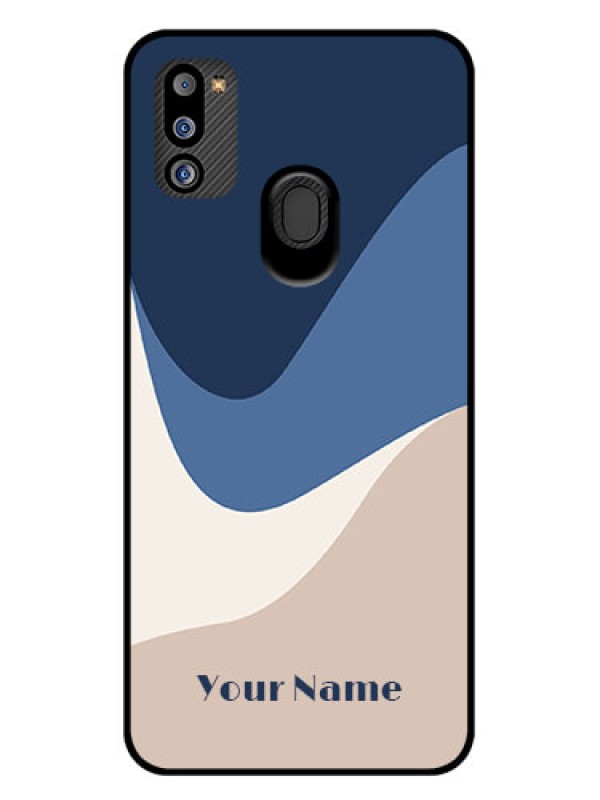 Custom Galaxy M21 2021 Custom Glass Phone Case - Abstract Drip Art Design