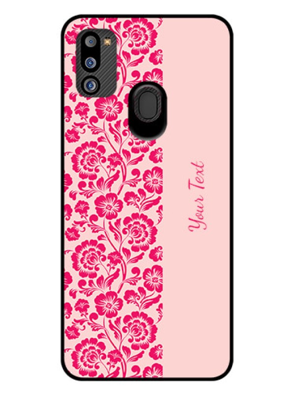 Custom Galaxy M21 2021 Custom Glass Phone Case - Attractive Floral Pattern Design
