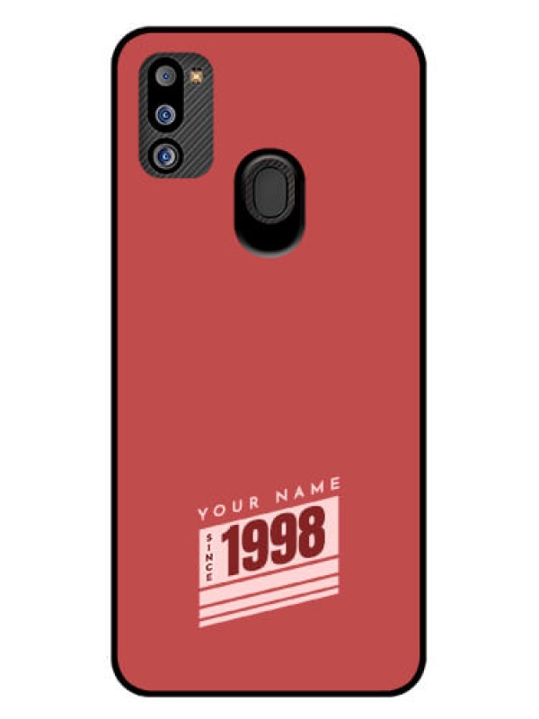 Custom Galaxy M21 2021 Custom Glass Phone Case - Red custom year of birth Design
