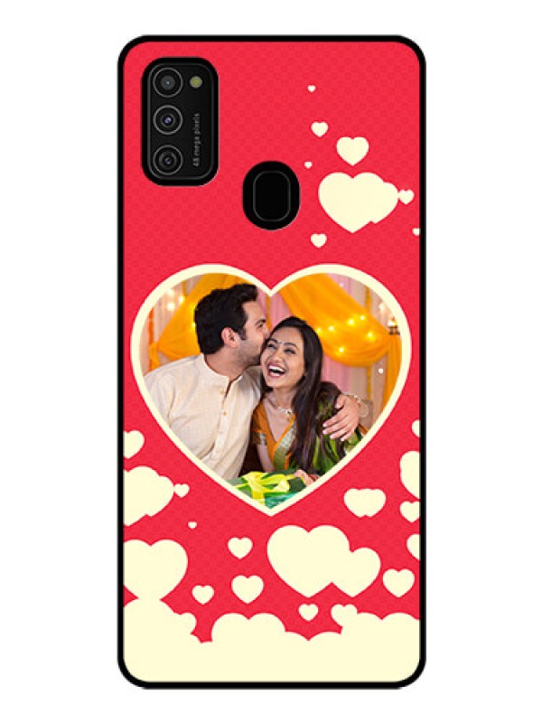 Custom Galaxy M21 Custom Glass Mobile Case  - Love Symbols Phone Cover Design
