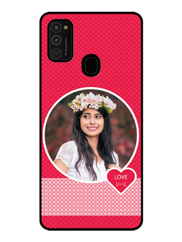 Custom Galaxy M21 Personalised Glass Phone Case  - Pink Pattern Design