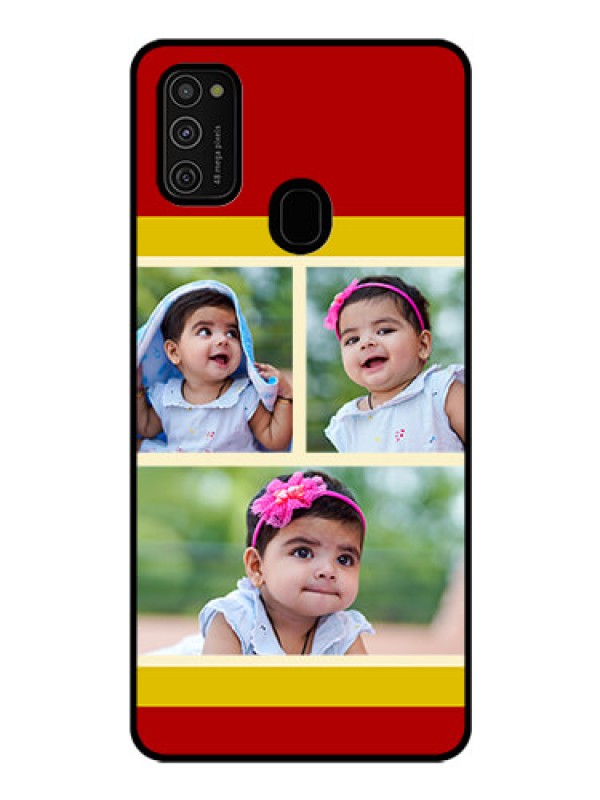 Custom Galaxy M21 Custom Glass Mobile Case  - Multiple Pic Upload Design