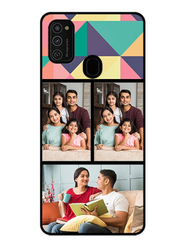 Custom Galaxy M21 Custom Glass Phone Case  - Bulk Pic Upload Design