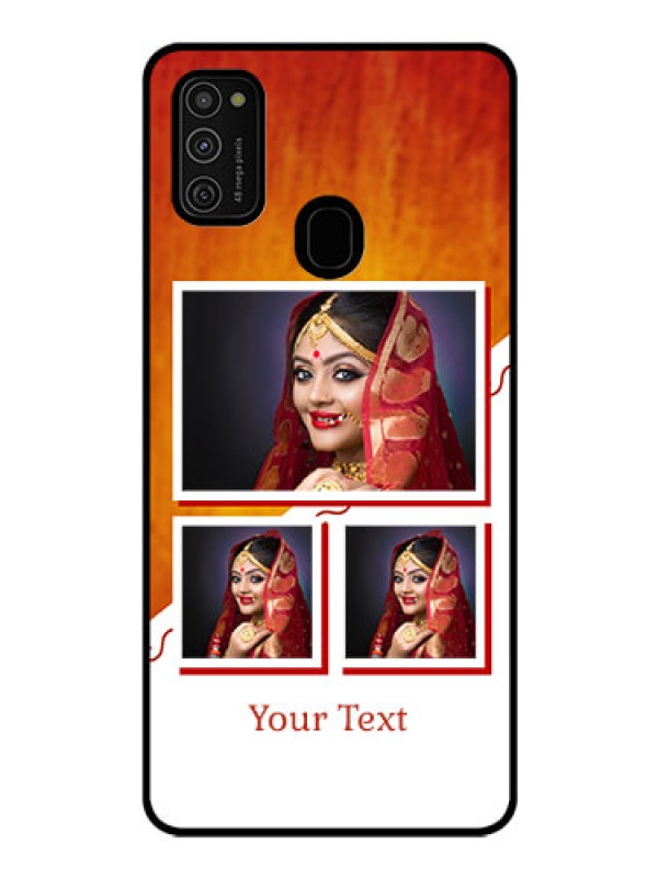 Custom Galaxy M21 Custom Glass Phone Case  - Wedding Memories Design  