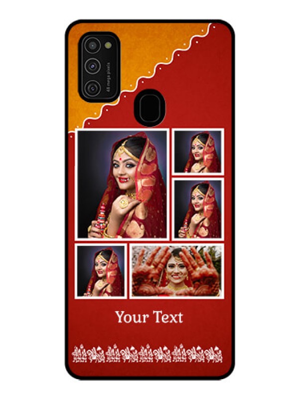 Custom Galaxy M21 Personalized Glass Phone Case  - Wedding Pic Upload Design