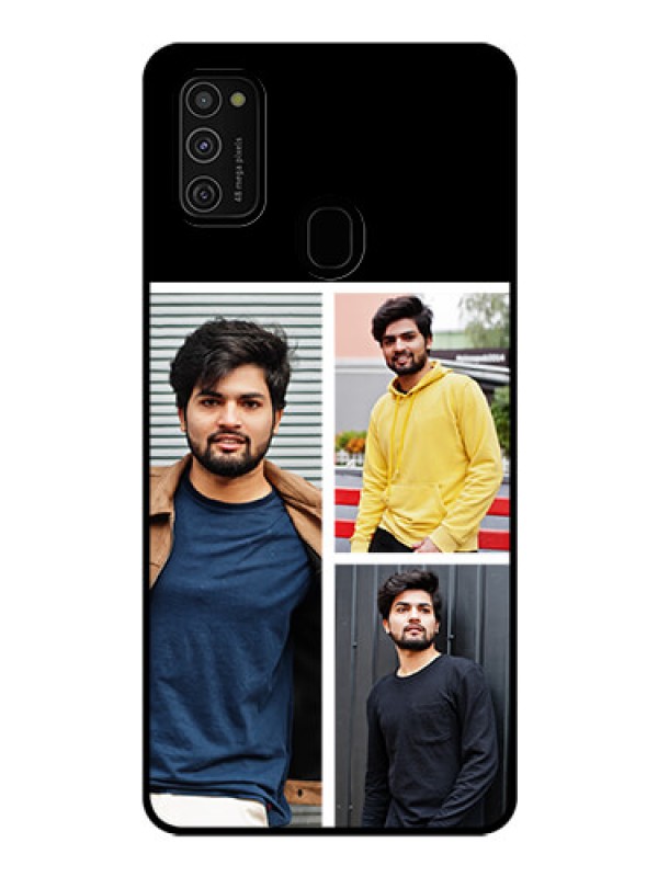 Custom Galaxy M21 Photo Printing on Glass Case  - Upload Multiple Picture Design