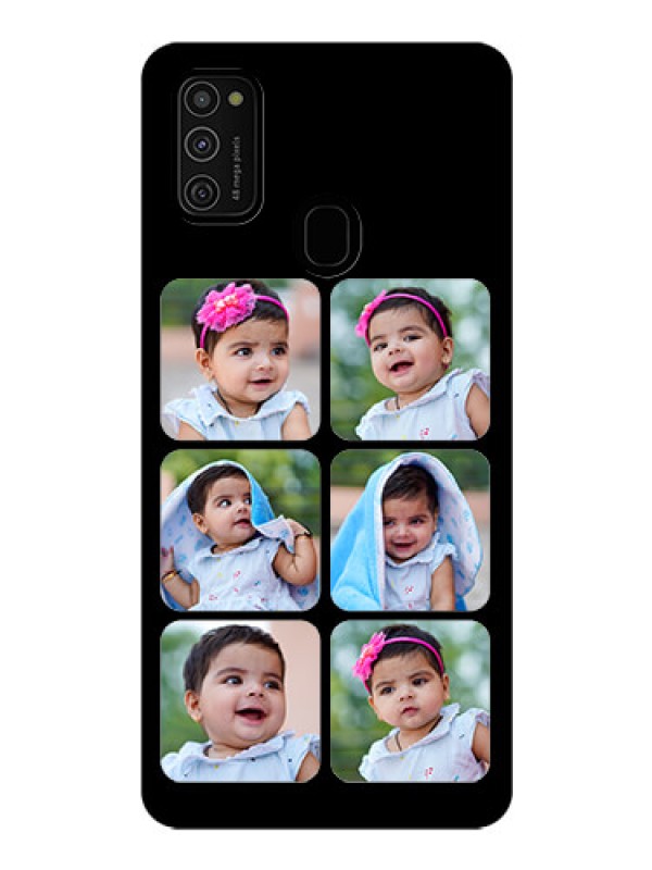 Custom Galaxy M21 Photo Printing on Glass Case  - Multiple Pictures Design