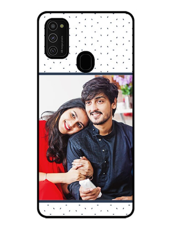 Custom Galaxy M21 Personalized Glass Phone Case  - Premium Dot Design