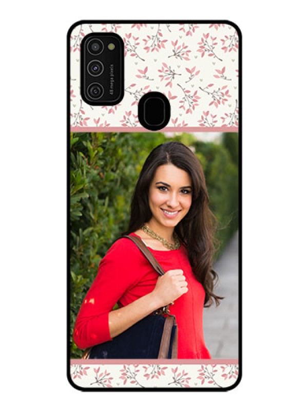 Custom Galaxy M21 Custom Glass Phone Case  - Premium Floral Design
