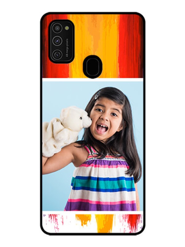 Custom Galaxy M21 Personalized Glass Phone Case  - Multi Color Design