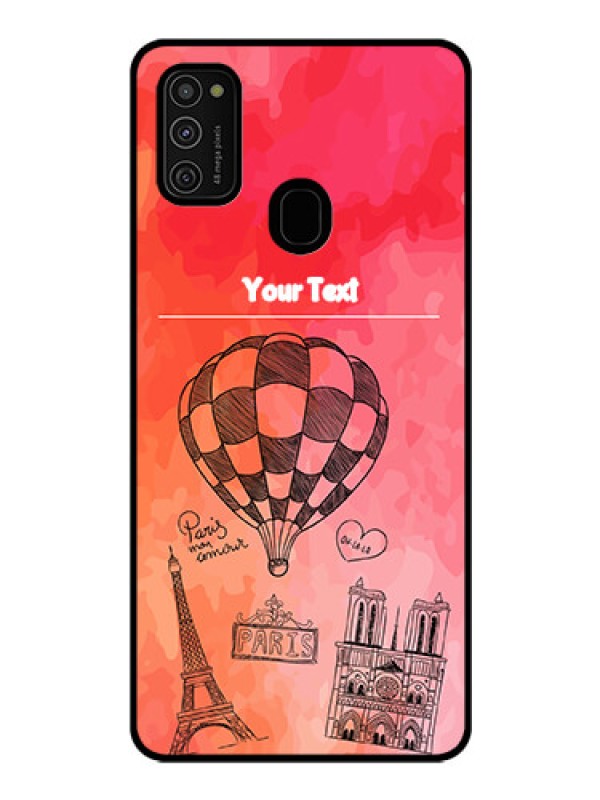 Custom Galaxy M21 Custom Glass Phone Case  - Paris Theme Design