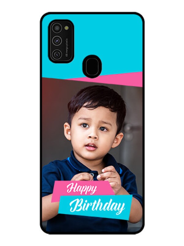 Custom Galaxy M21 Personalized Glass Phone Case  - Image Holder with 2 Color Design