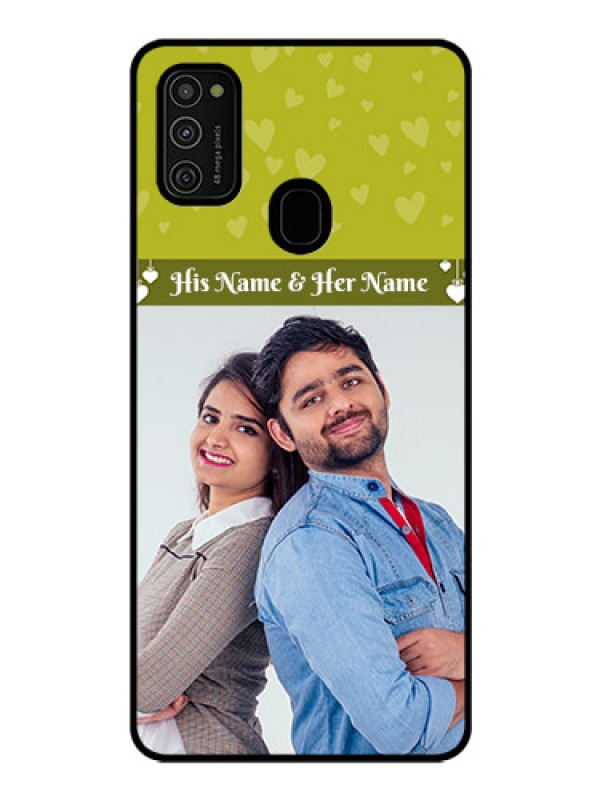 Custom Galaxy M21 Custom Glass Phone Case  - You & Me Heart Design