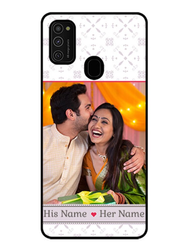 Custom Galaxy M21 Custom Glass Mobile Case  - with Photo and Ethnic Design